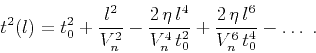 \begin{displaymath}
t^2(l) = t_0^2 + {l^2 \over V_n^2} - {{2\,\eta\,l^4} \over
...
...,t_0^2}} + {{2\,\eta\,l^6} \over
{V_n^6\,t_0^4}} - \ldots \;.
\end{displaymath}