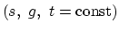 $(s, g, t = \hbox{const} )$
