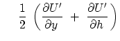 $\displaystyle    \
{1 \over 2 } \left( { \partial U' \over \partial y   } +\
{ \partial U' \over \partial h   }   \right)$