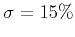 $\sigma=15\%$