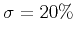 $\sigma=20\%$