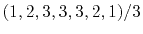 $(1,2,3,3,3,2,1)/3$
