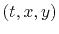 $ (t,x,y)$