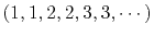 $ (1,1,2,2,3,3,\cdots)$