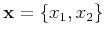 $\mathbf{x}=\{x_1,x_2\}$