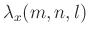 $ \lambda_{x}(m,n,l)$