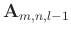 $ \mathbf{A}_{m,n,l-1}$