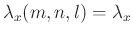 $ \lambda_{x}(m,n,l) = \lambda_{x}$