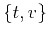 $ \{t,v\}$