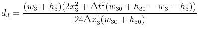 $ \displaystyle d_3=\frac{(w_3+h_3)(2x_3^2+\Delta t^2(w_{30}+h_{30}-w_3-h_3))}{24\Delta x_3^4(w_{30}+h_{30})}$