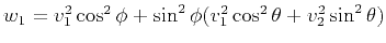 $ w_1=v_1^2\cos^2\phi+\sin^2\phi(v_1^2\cos^2\theta+v_2^2\sin^2\theta)$