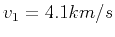 $v_1=4.1 km/s$