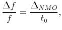 $\displaystyle \frac{\Delta f}{f}=\frac{\Delta _{NMO}}{t_0},$