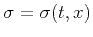 $ \sigma=\sigma(t,x)$