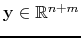 $ \mathbf{y}\in\mathbb{R}^{n+m}$