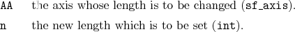 \begin{desclist}{\tt }{\quad}[\tt AA]
\setlength \itemsep{0pt}
\item[AA] the ...
...}).
\item[n] the new length which is to be set (\texttt{int}).
\end{desclist}