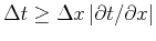 $\Delta t \geq {{\Delta x}   {\vert\partial t / \partial x\vert}}$