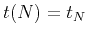 $t (N) = t_N$