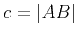 $c = \vert AB\vert$