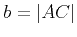 $b = \vert AC\vert$