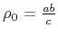 $\rho_0 =
\frac{ab}{c}$