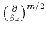 $ \left({\partial \over {\partial
z}}\right)^{m/2}$