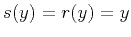 $ s(y) = r(y) = y$