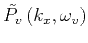 $\displaystyle \tilde{P_v}\left(k_x, \omega_v\right)$