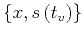 $ \left\{x,s\left(t_v\right)\right\}$
