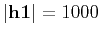 $\left \vert{\bf h1}\right \vert=1000$