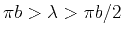 $\pi b>\lambda>\pi b/2$