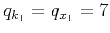$ q_{k_1}=q_{x_1}=7$