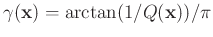 $\displaystyle \gamma(\mathbf{x})=\arctan(1/Q(\mathbf{x}))/\pi$