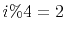 $ i\%4=2$