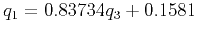 $ q_1 = 0.83734 q_3 +0.1581$