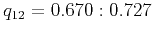 $ q_{12}=0.670:0.727$