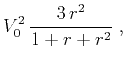 $\displaystyle V_0^2\,\frac{3\,r^2}{1+r+r^2}\;,$