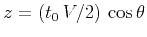 $z=(t_0\,V/2)\,\cos{\theta}$