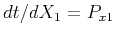 $ dt/dX_1=P_{x1}$