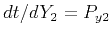 $ dt/dY_2=P_{y2}$