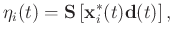 $\displaystyle \mathbf{\eta}_i(t) = \mathbf{S}\left[\mathbf{x}_i^*(t)\mathbf{d}(t)\right],$
