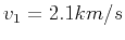 $v_1=2.1 km/s$