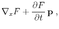 $\displaystyle \nabla_x F + \frac{\partial F}{\partial t} \mathbf{p}\;,$