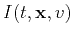 $I(t,\mathbf{x},v)$