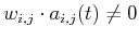 $w_{i,j}\cdot a_{i,j}(t)\ne0$