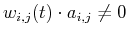 $w_{i,j}(t)\cdot a_{i,j}\ne0$