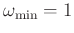 $\omega_{\min}=1$