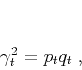 \begin{displaymath}
{\gamma_t}^2 = p_t q_t\;,
\end{displaymath}