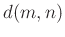 $d(m,n)$