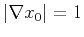 $\vert\nabla x_0\vert = 1$